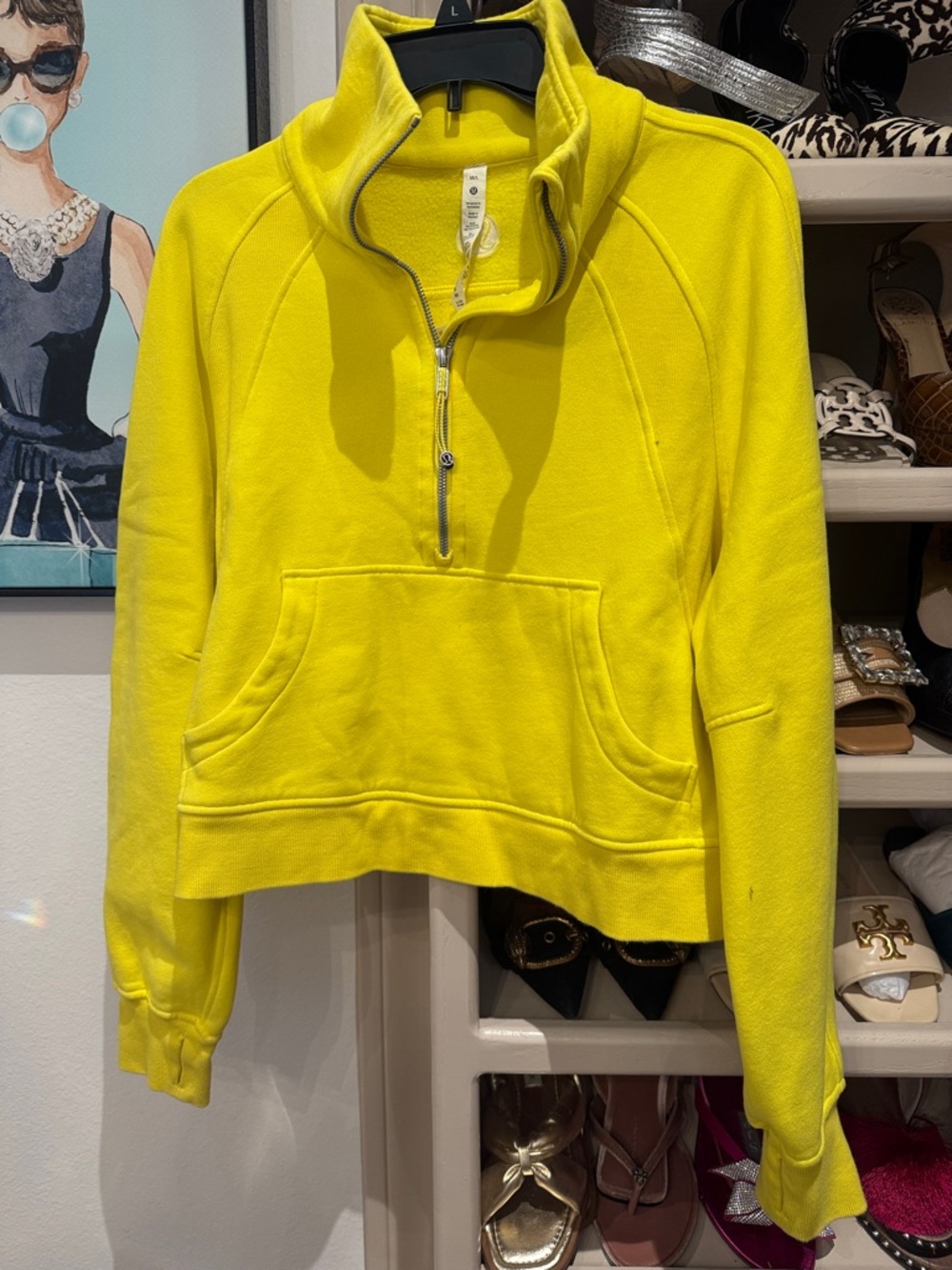 lululemon athletica Neon Yellow Half-Zip Pullover
